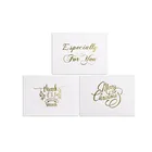 Mini Gold Embossed Thank you Card Valentine Birthday Christmas Party Wedding Invitations Letter Greeting Cards