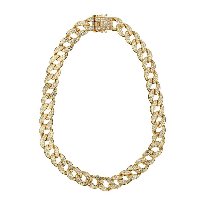 Hip Hop Jewelry 18k Gold Plated Wide Titanium Steel Choker Necklaces Micro Insert Rhinestone Cuban Chain Necklace Women
Hip Hop Jewelry 18k Gold Plated Wide Titanium Steel Choker Necklaces Micro Insert Rhinestone Cuban Chain Necklace Women