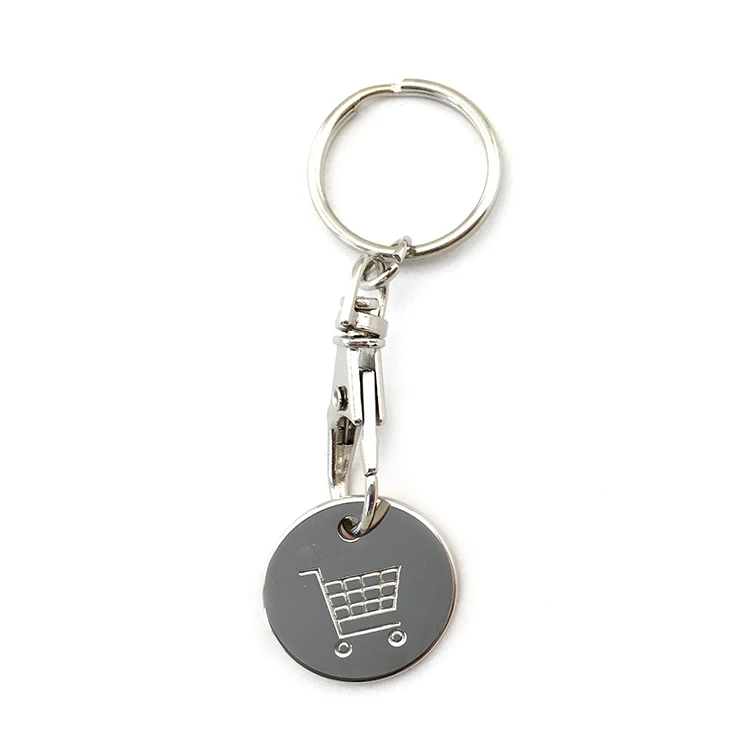 custom shaped shopping cart keyring custom metal keychain