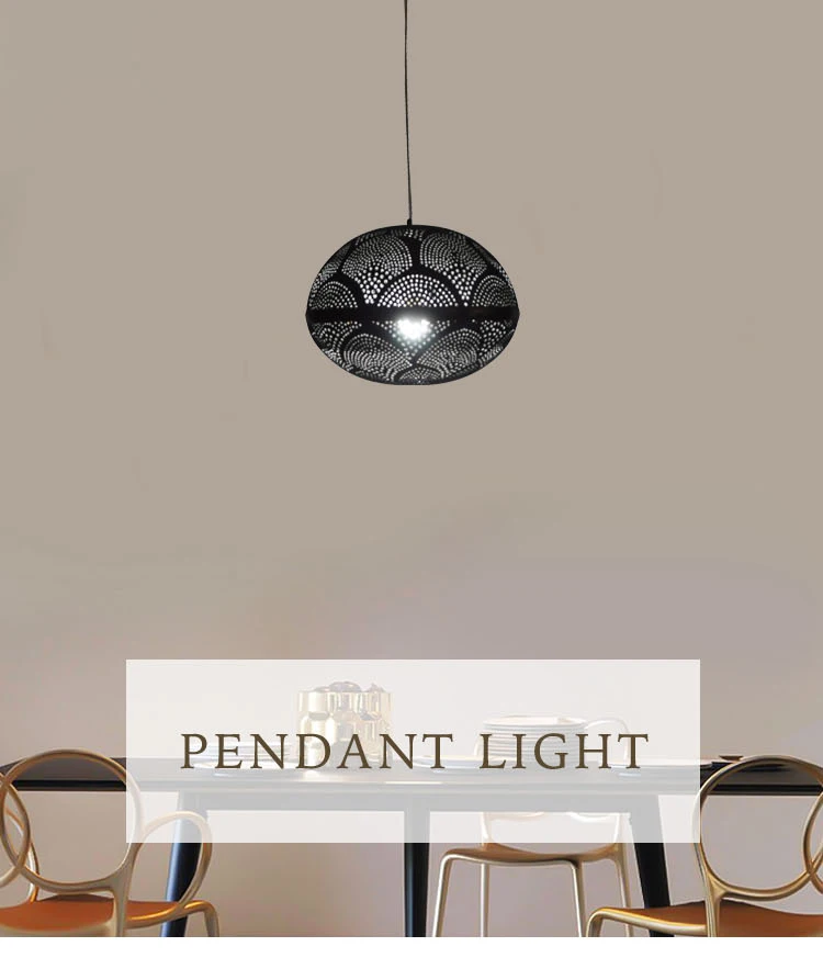 Factory direct black metal pendant light for dining room kitchen living room
