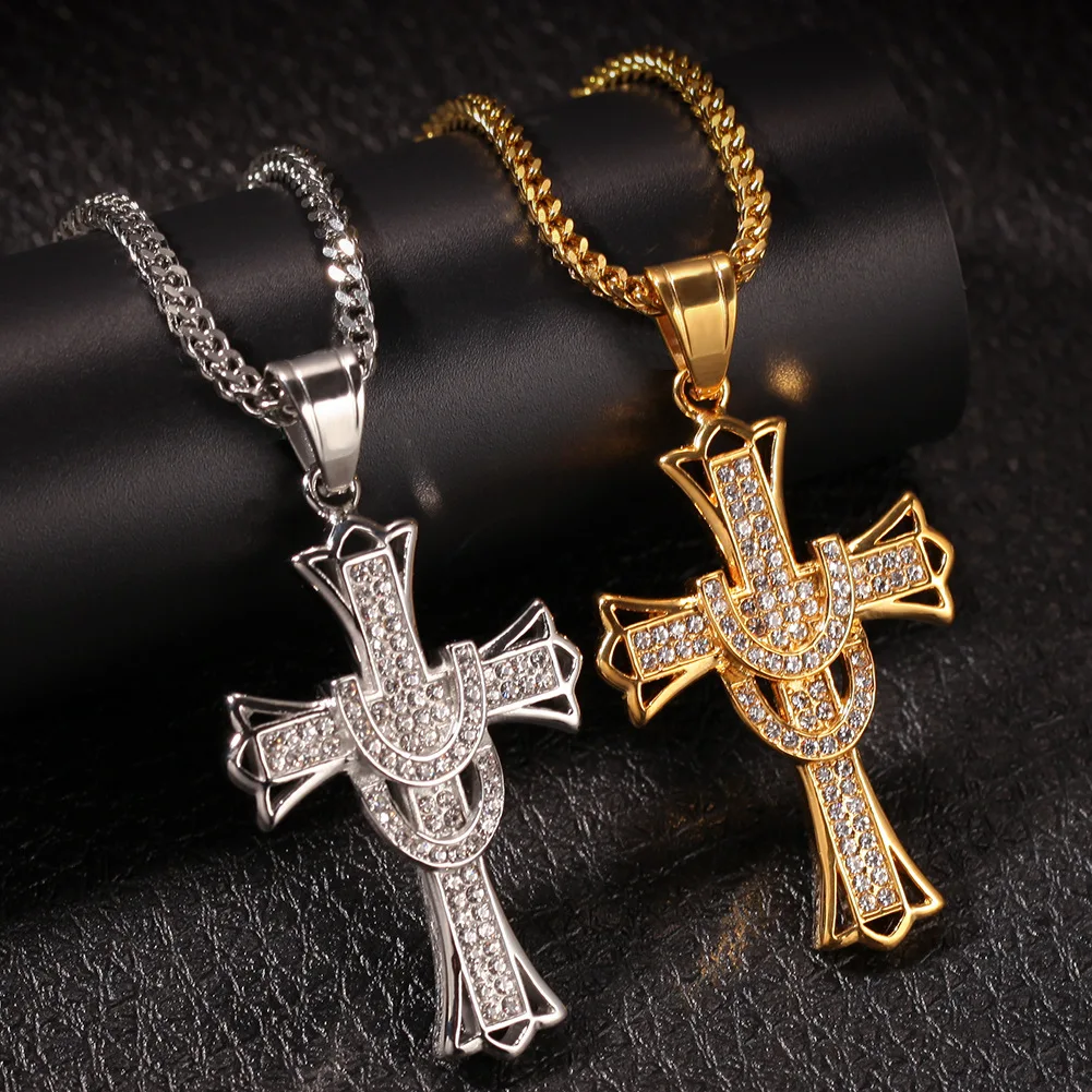 Hip Hop Street Style Stainless Steel Jewelry Fulled Iced Out Zircon Cross Pendant Necklace, Picture 
Hip Hop Street Style Stainless Steel Jewelry Fulled Iced Out Zircon Cross Pendant Necklace, Picture