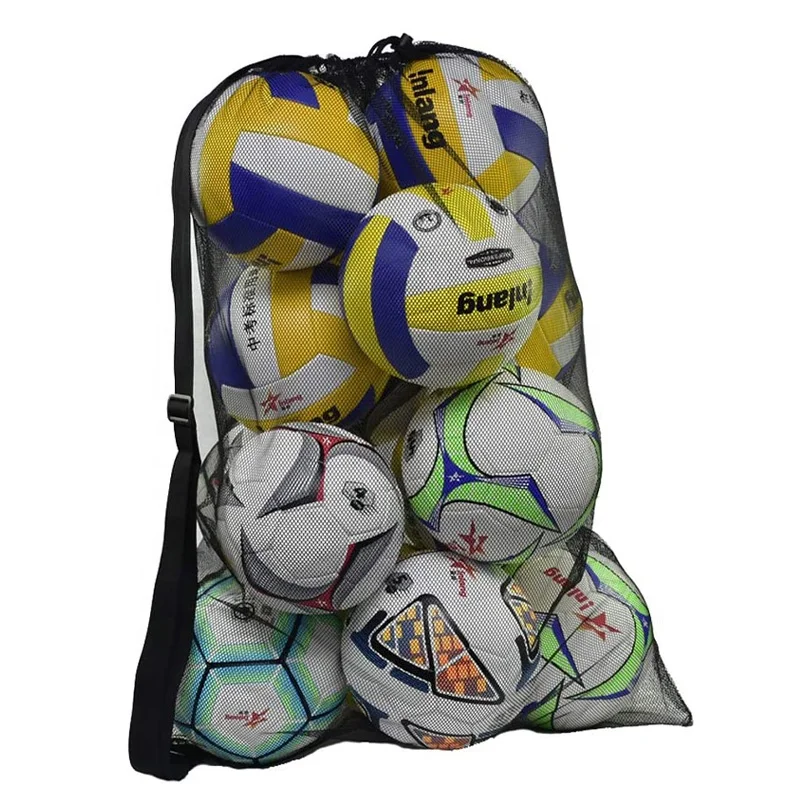 Heavy duty mesh ball bag drawstring sport equipment storage bag for basketball soccer sports beach and swimming gears, Customized color
Heavy duty mesh ball bag drawstring sport equipment storage bag for basketball soccer sports beach and swimming gears, Customized color