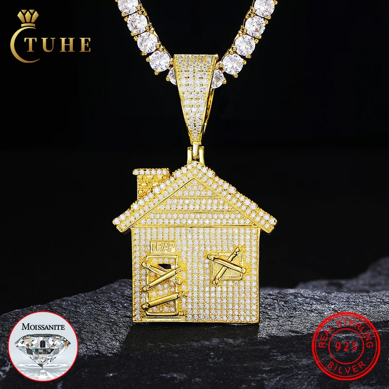 2023 Trendy Moissanite Jewelry 925 Sterling Silver VVS Diamond Iced Out Blocked Door Hut House Pendant For Men Women
2023 Trendy Moissanite Jewelry 925 Sterling Silver VVS Diamond Iced Out Blocked Door Hut House Pendant For Men Women