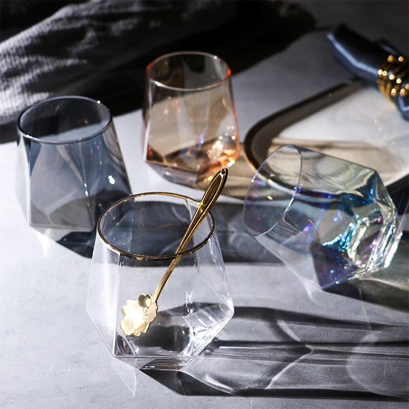 New arrivals chic style crystal material factory price custom luster colors painted all purpose hexagonal glass tumbler, Customized color
New arrivals chic style crystal material factory price custom luster colors painted all purpose hexagonal glass tumbler, Customized color