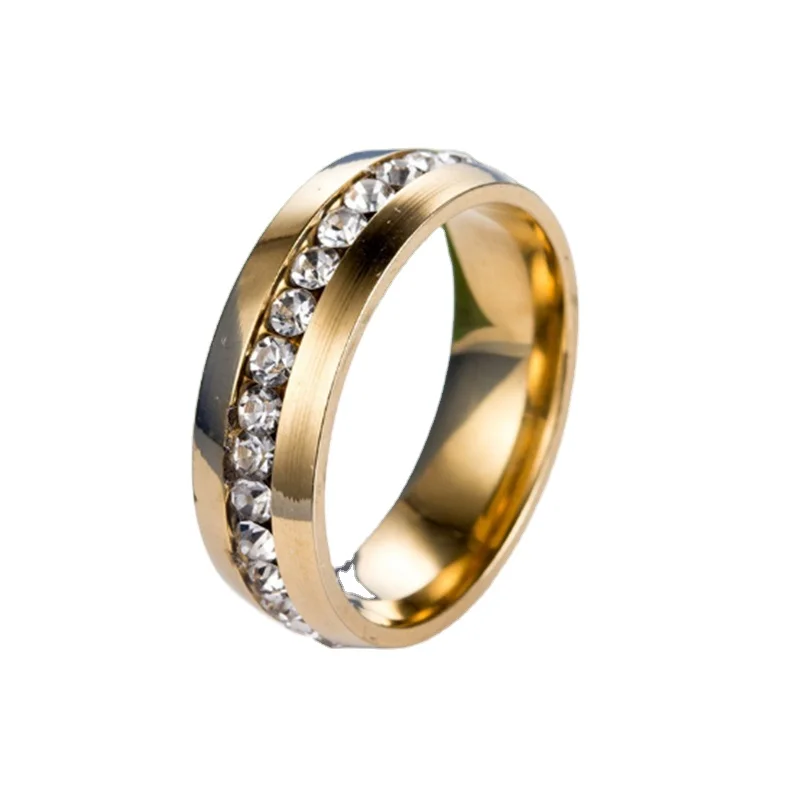 Stainless steel couples diamond ring