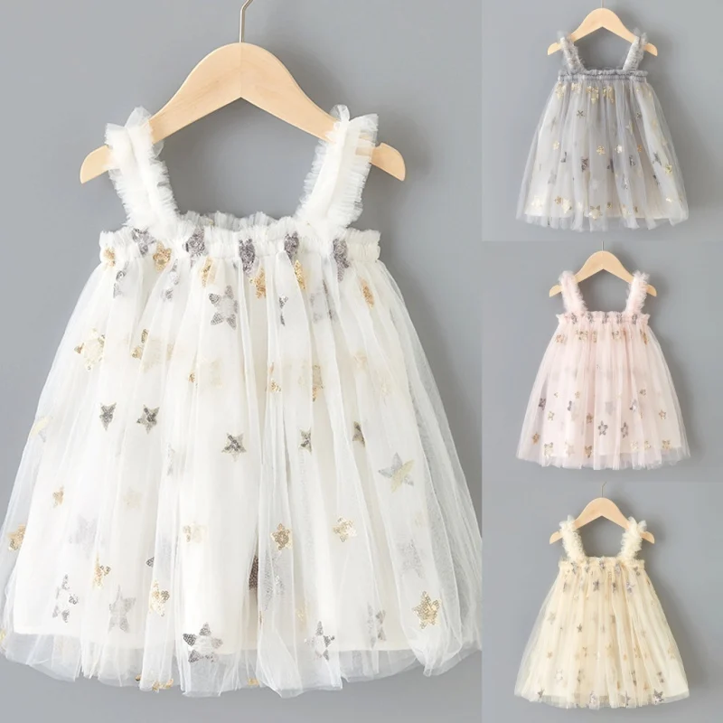 Summer Party Prom Gown Kids Dresses suspenders Embroidery Mesh Toddler Princess Baby Sequin Girl Dress, White
Summer Party Prom Gown Kids Dresses suspenders Embroidery Mesh Toddler Princess Baby Sequin Girl Dress, White