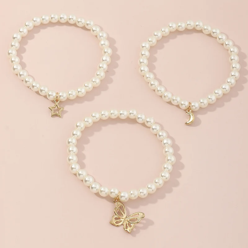 Wholesale Fashion Moon Star Bracelet Pearl Bangle Bracelet Bracelets Butterfly For Girls, White
Wholesale Fashion Moon Star Bracelet Pearl Bangle Bracelet Bracelets Butterfly For Girls, White