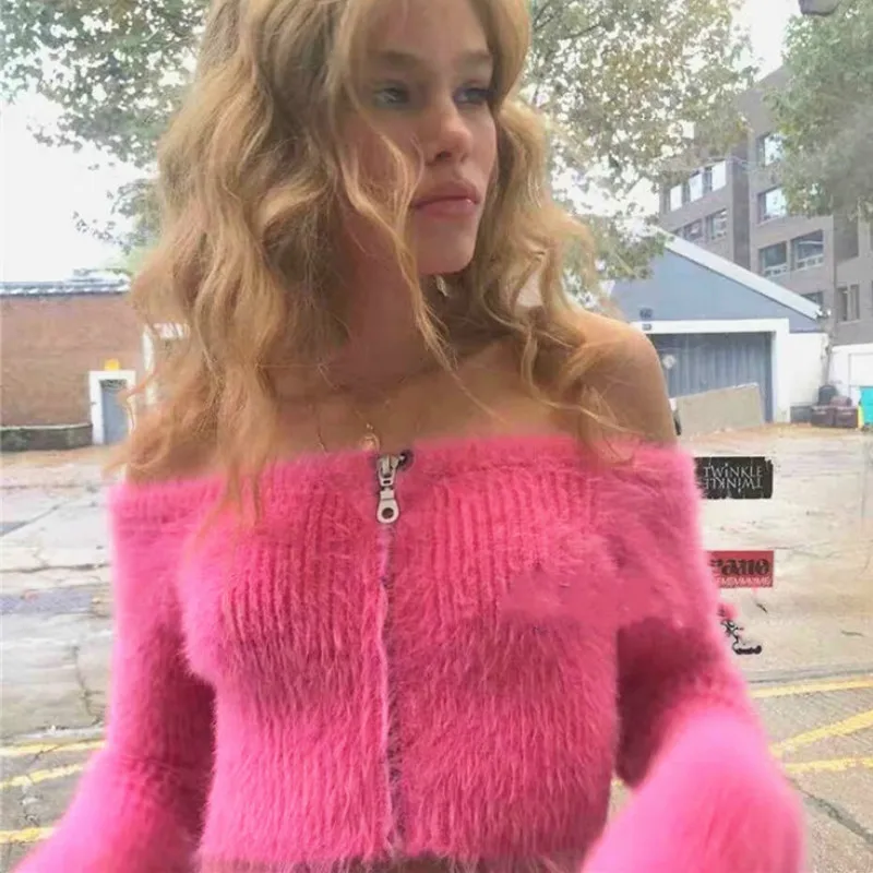 2021Kawaii Sweet Girls Cropped Cardigan Women Autumn Winter Sweater Sexy Off Shoulder Zipper Knitted Crop Top Fluffy Cardigans, As pictures
2021Kawaii Sweet Girls Cropped Cardigan Women Autumn Winter Sweater Sexy Off Shoulder Zipper Knitted Crop Top Fluffy Cardigans, As pictures