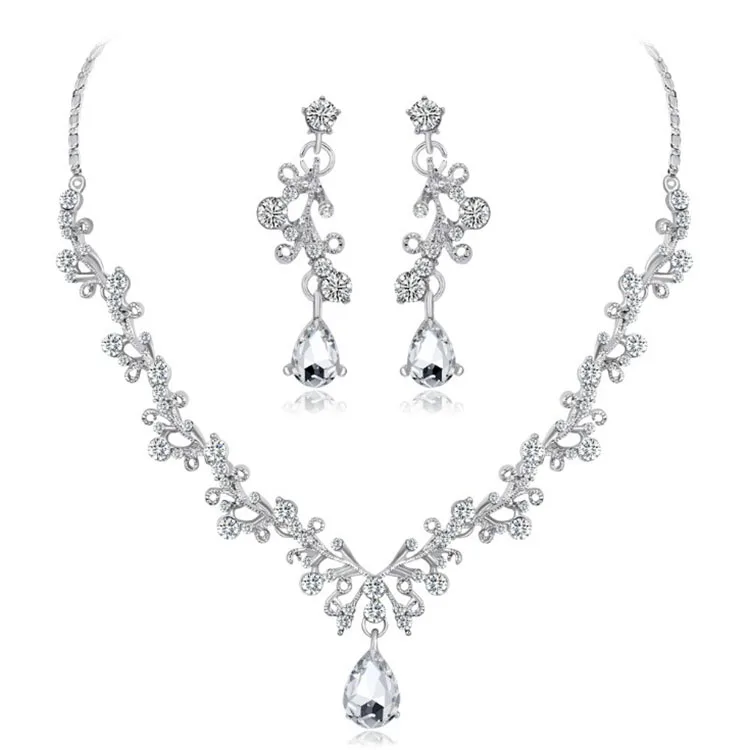 Flower Set Crystal Sets Dubai Jewellery Nigerian Wedding Fashion Accessories Jewelry Sets, Silver
Flower Set Crystal Sets Dubai Jewellery Nigerian Wedding Fashion Accessories Jewelry Sets, Silver