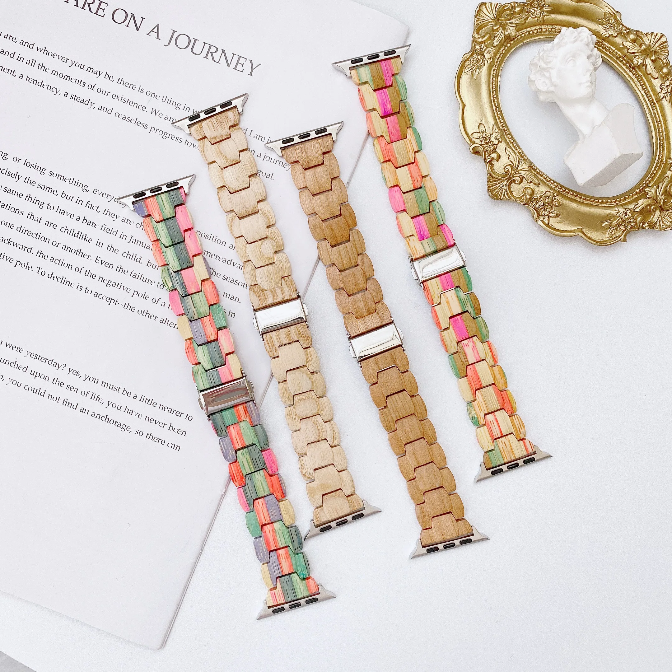 Retro Wooden Chain Watch Bands for Apple Watch 6 SE 5 4 3 2 1 Rainbow Luxury Bracelet Wrist Strap Loop Belt for iWatch 38 40 42
Retro Wooden Chain Watch Bands for Apple Watch 6 SE 5 4 3 2 1 Rainbow Luxury Bracelet Wrist Strap Loop Belt for iWatch 38 40 42