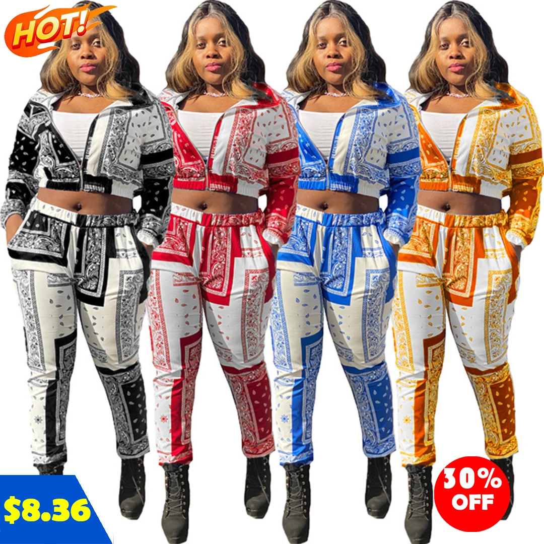 Cashew flowers print Long Sleeve Casual Two Pieces Clothing Women Two Piece Pants Set Autumn Sets fall clothing for women, As picture
Cashew flowers print Long Sleeve Casual Two Pieces Clothing Women Two Piece Pants Set Autumn Sets fall clothing for women, As picture