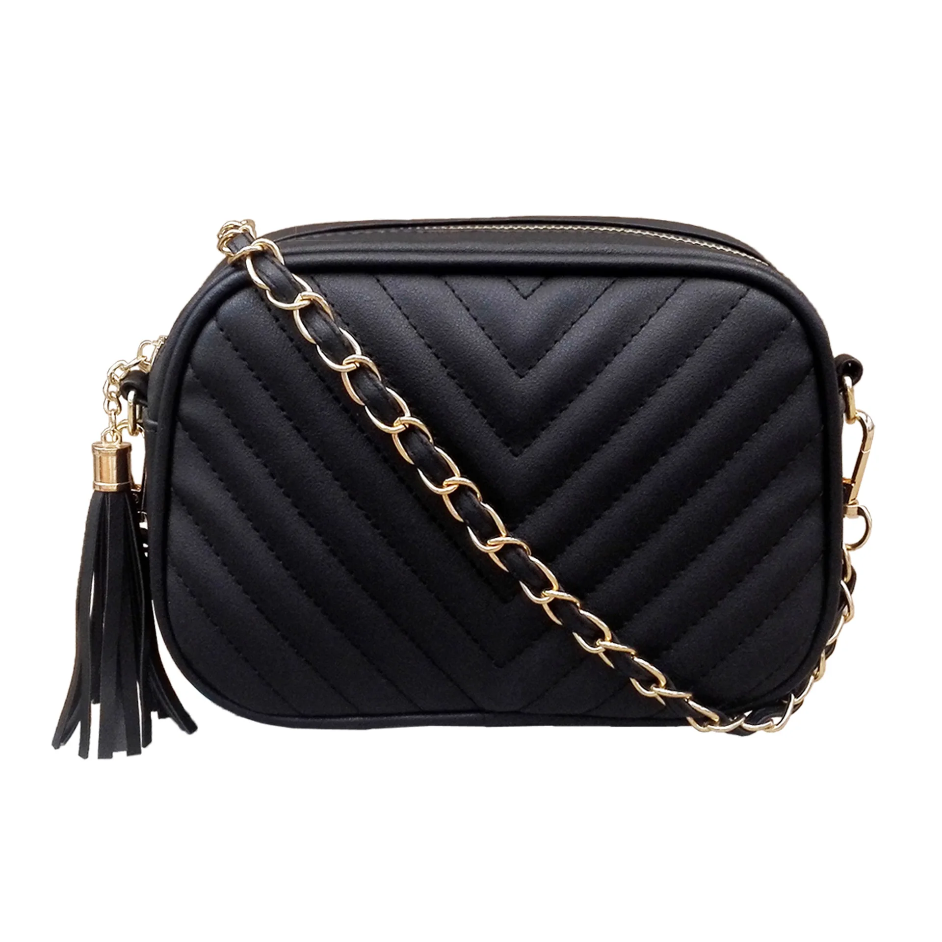

New arrival Chevron Detail Chain Crossbody Bag Quilted PU Leather Waist Belt Bag for Trendy Women, As photos or customizable