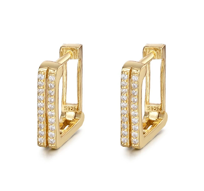 Damila Fashion Jewelry Daily Wear Earrings Sterling Silver Gold Plated Micro Pave Zircon layer Geometric Square Hoop Earrings
Damila Fashion Jewelry Daily Wear Earrings Sterling Silver Gold Plated Micro Pave Zircon layer Geometric Square Hoop Earrings