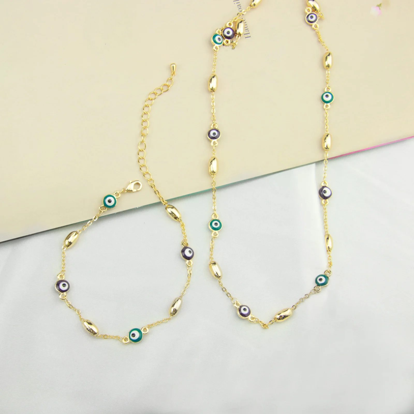 Middle East Style Wedding Jewelry Sets Eyes Beads Dubai Gold Plated Jewelry Set Necklace and Bracelet
Middle East Style Wedding Jewelry Sets Eyes Beads Dubai Gold Plated Jewelry Set Necklace and Bracelet
