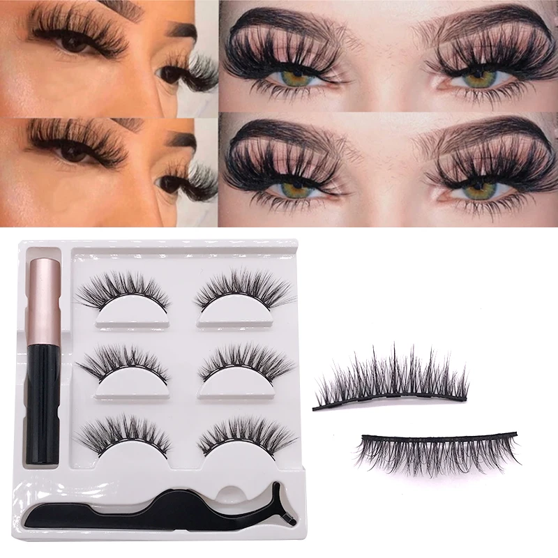 3D Natural 3 pair Magnetic False Eyelashes Magnetic Liquid Eyeliner & Eyelash Tweezer, Black
3D Natural 3 pair Magnetic False Eyelashes Magnetic Liquid Eyeliner & Eyelash Tweezer, Black