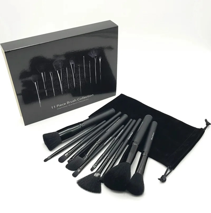 11pcs wholesale professional custom black wood handle beauty Eye shadow blushes makeup brushes cleaner set vegan private label
11pcs wholesale professional custom black wood handle beauty Eye shadow blushes makeup brushes cleaner set vegan private label