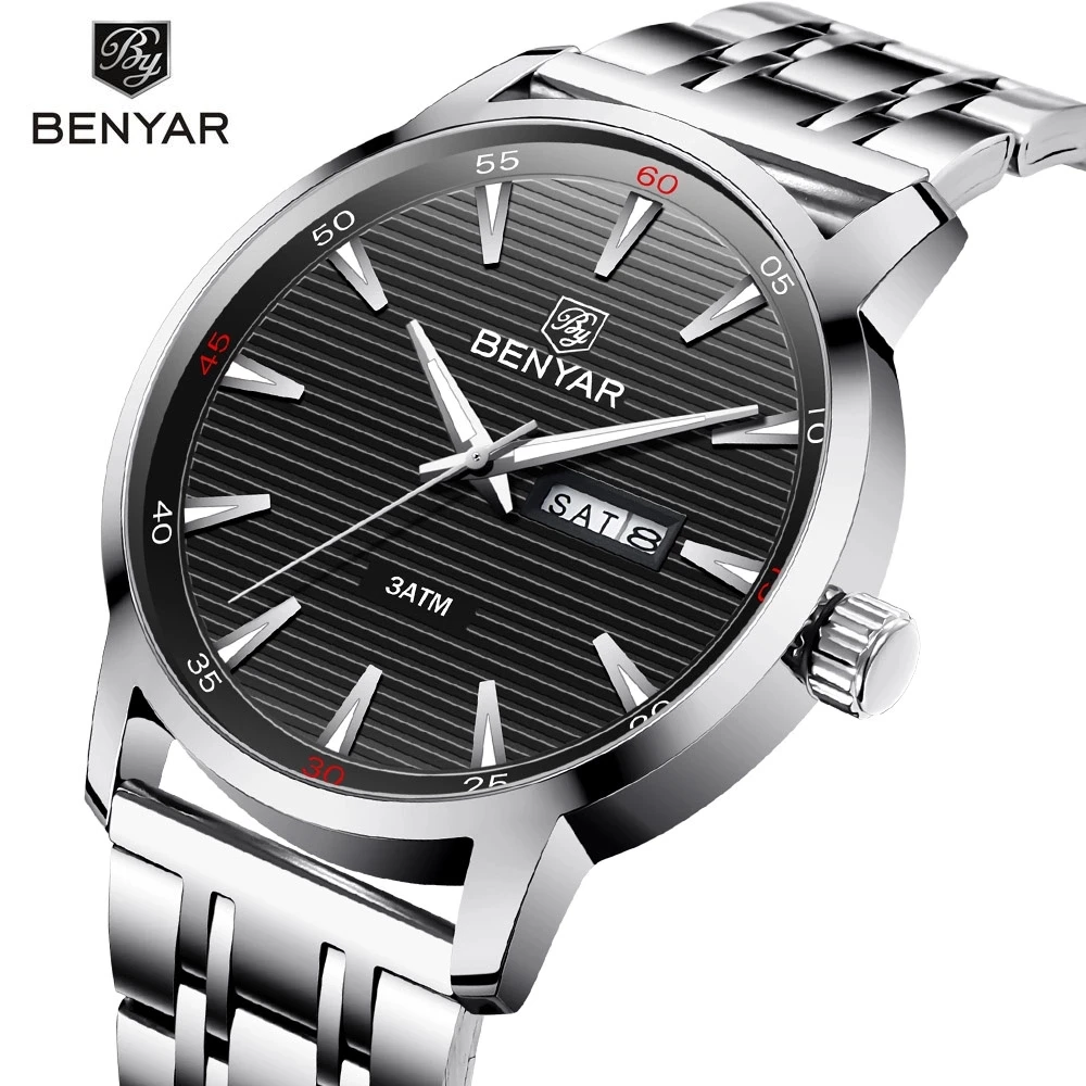 BENYAR BY 5145 Men Watches Top Brand Watch Quartz Fashion Stainless Steel Men Watch Waterproof Business Watch Relogio Masculino
BENYAR BY 5145 Men Watches Top Brand Watch Quartz Fashion Stainless Steel Men Watch Waterproof Business Watch Relogio Masculino