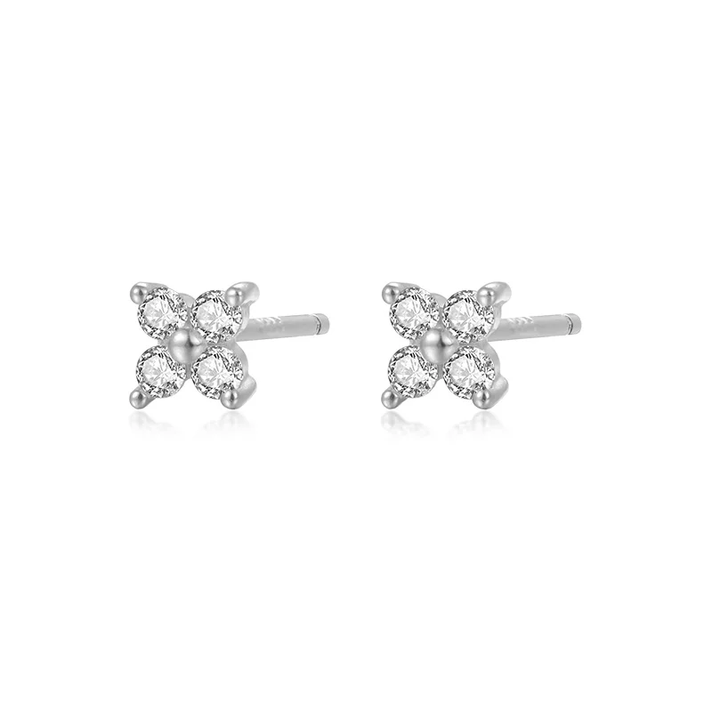 Minimalist Wholesale Classic Earrings small 925 silver gold plated clover shape zircon stud earrings women
Minimalist Wholesale Classic Earrings small 925 silver gold plated clover shape zircon stud earrings women