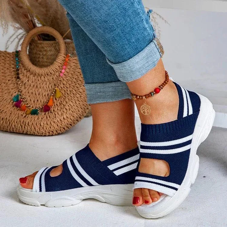 Summer Sports Casual Platform Slip on Blue Black Stretch Knitting Woman Wedge Sandals, Yellow, green, black, gray, blue
Summer Sports Casual Platform Slip on Blue Black Stretch Knitting Woman Wedge Sandals, Yellow, green, black, gray, blue