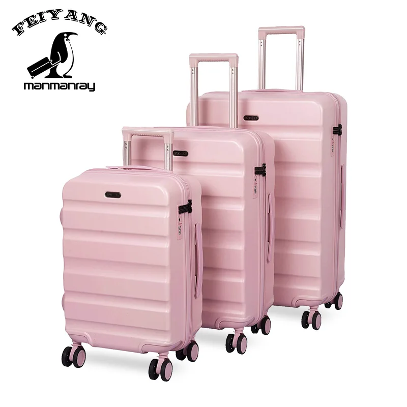 Pink new style high quality ABS+PC travel bag 3 piece luggage sets, Customized color
Pink new style high quality ABS+PC travel bag 3 piece luggage sets, Customized color