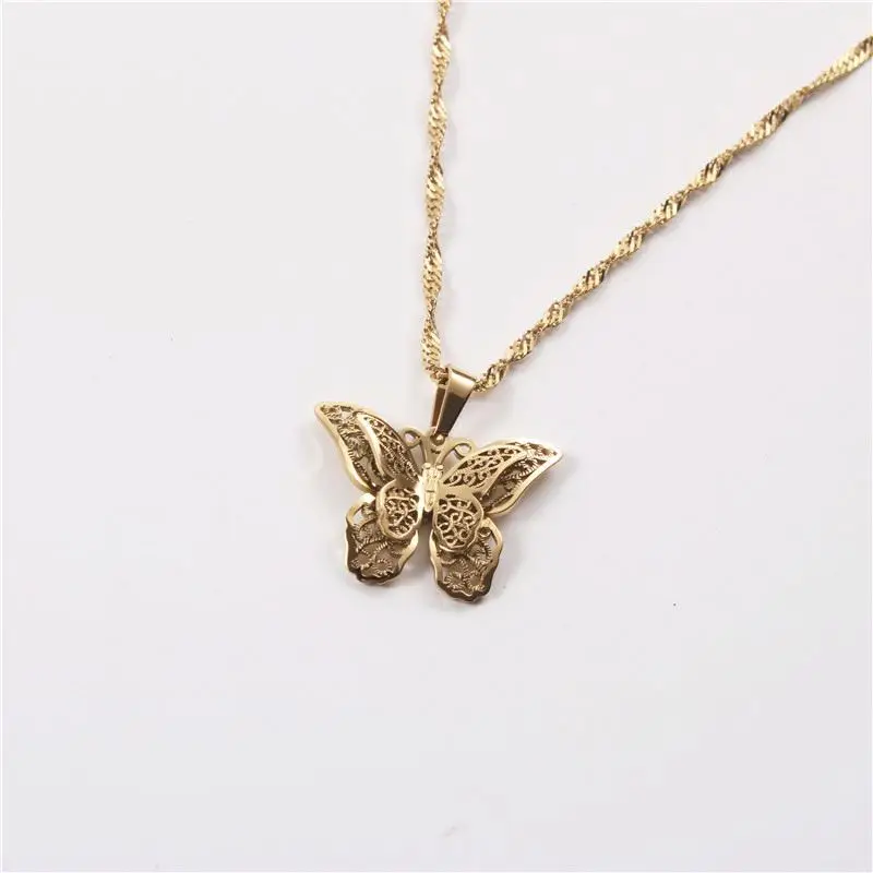 18K Gold Plated Butterfly Pendant Necklace Stainless Steel Pendant Necklace Trendy Jewelry
18K Gold Plated Butterfly Pendant Necklace Stainless Steel Pendant Necklace Trendy Jewelry