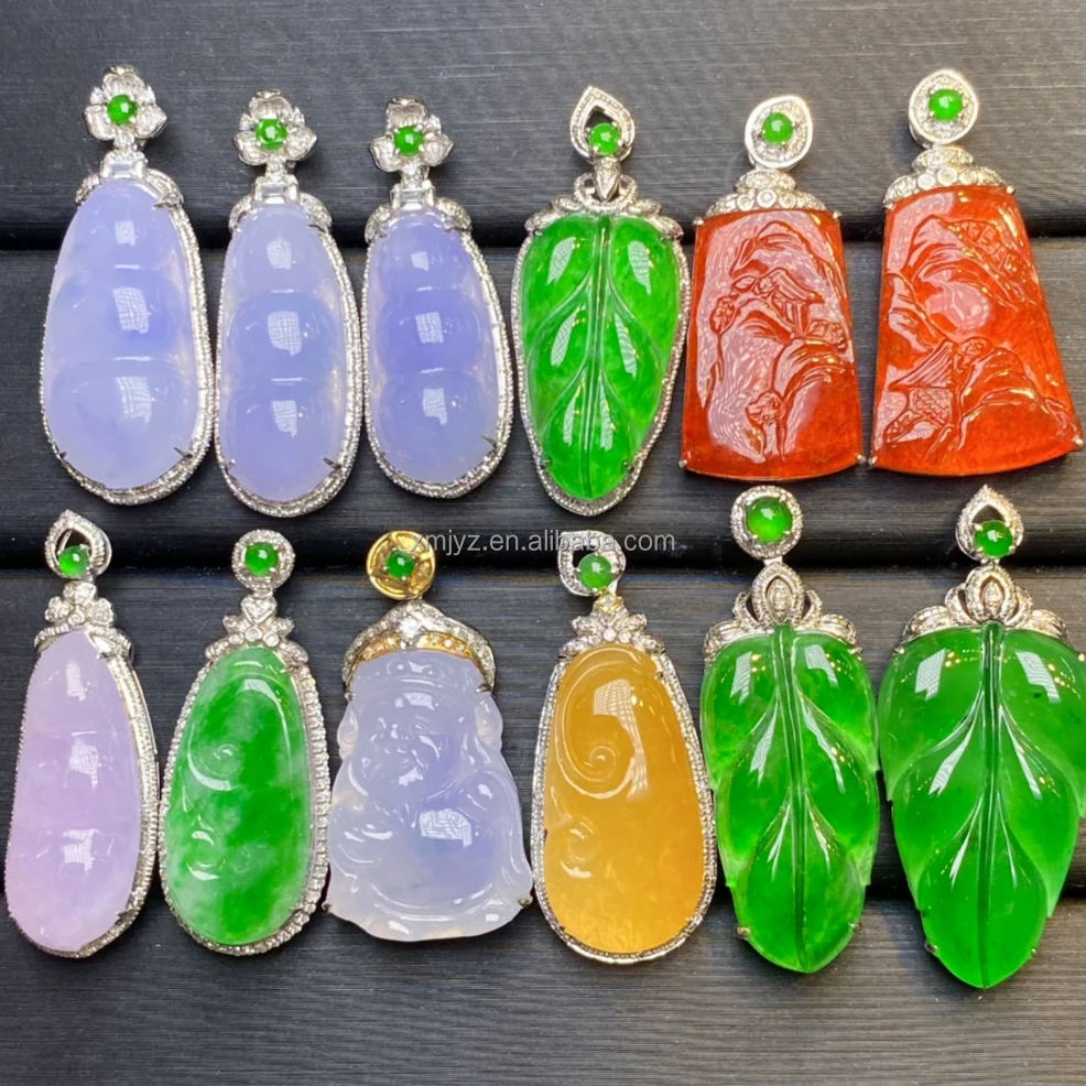 18K Gold Diamond Pendant A Grade Jadeite Green Leaf White Gold Jade Buddha Pendant Necklace
18K Gold Diamond Pendant A Grade Jadeite Green Leaf White Gold Jade Buddha Pendant Necklace