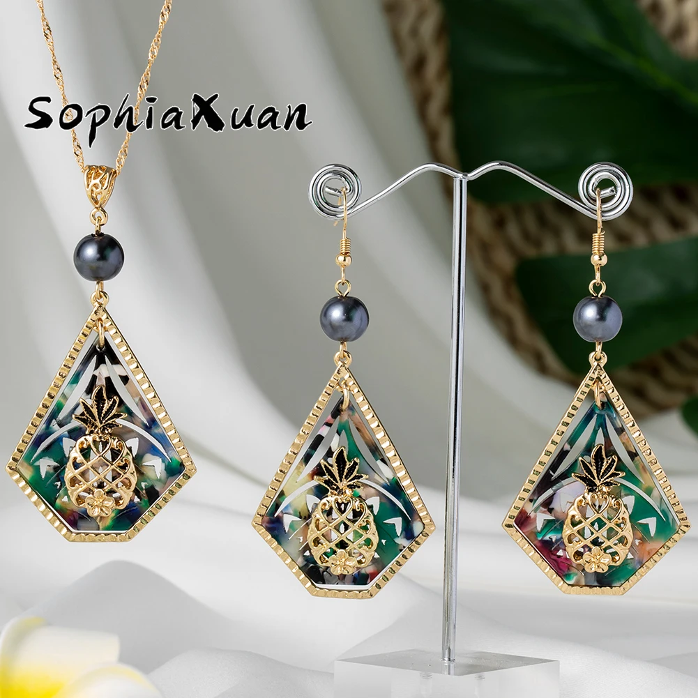 Wholesale Fashion Peal Set Geometric Hawaiian Jewelry Boho Acrylic Earrings Necklace Polynesian Sets, Picture shows
Wholesale Fashion Peal Set Geometric Hawaiian Jewelry Boho Acrylic Earrings Necklace Polynesian Sets, Picture shows