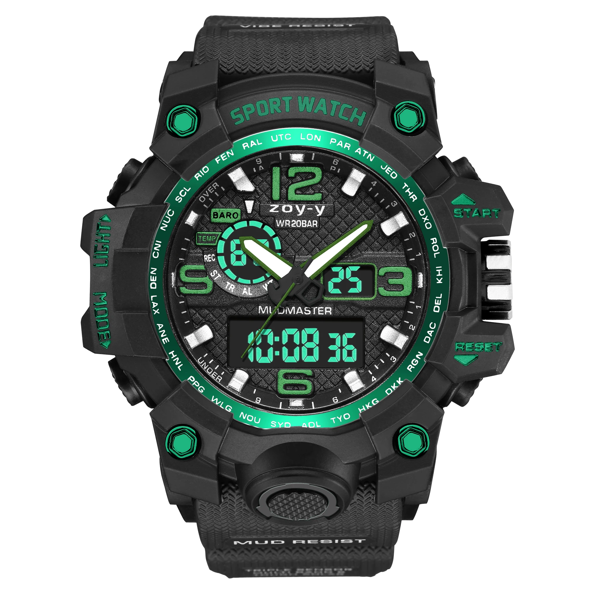 Zoy-y135 dual display military hot selling sport wrist watch function tactics waterproof watch with alarm clock
Zoy-y135 dual display military hot selling sport wrist watch function tactics waterproof watch with alarm clock