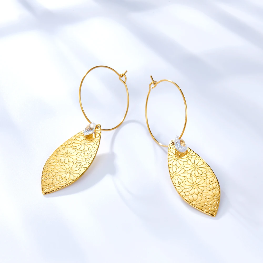Simple Style Stainless Steel Leaf Shape 18k Gold Plated Women's Drop Earrings Waterproof
Simple Style Stainless Steel Leaf Shape 18k Gold Plated Women's Drop Earrings Waterproof