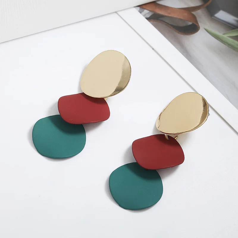 Geometric circle stud earring spell color wind chimes earrings round earrings pendant, As pic
Geometric circle stud earring spell color wind chimes earrings round earrings pendant, As pic