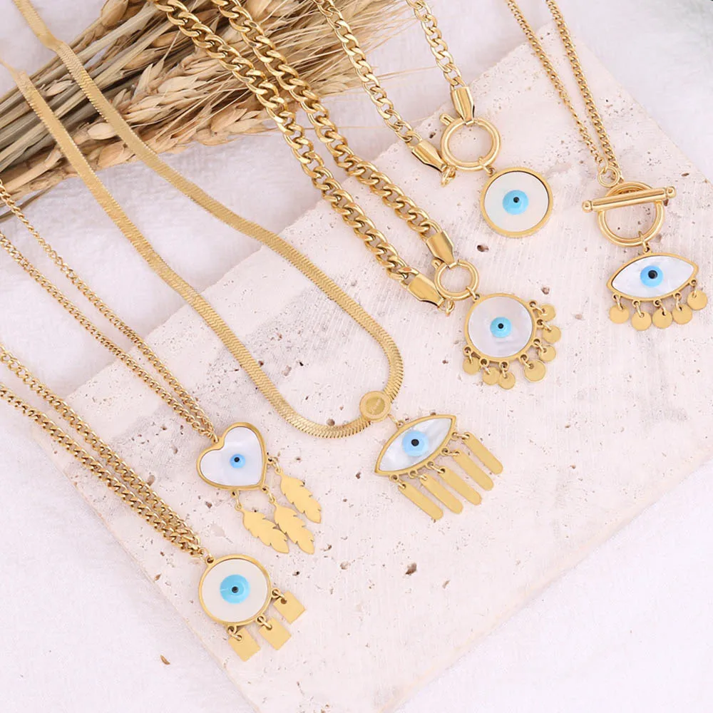 The Latest Personalized Fashionable Evil Eye Pendant 18K Gold Plated Stainless Steel Pendant Necklace For Women Jewelry
The Latest Personalized Fashionable Evil Eye Pendant 18K Gold Plated Stainless Steel Pendant Necklace For Women Jewelry
