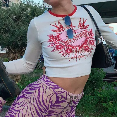 ZJ0976 Printed Crop Top Y2K Aesthetic Long Sleeve T Shirt O Neck Pullovers Retro Cute Tshirt Women Autumn Winter Harajuku Top
ZJ0976 Printed Crop Top Y2K Aesthetic Long Sleeve T Shirt O Neck Pullovers Retro Cute Tshirt Women Autumn Winter Harajuku Top