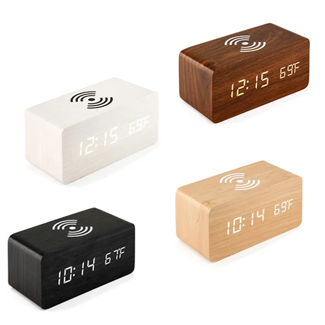 Amazon's new digital electronic display sound control Wireless charging wooden digital alarm clock
Amazon's new digital electronic display sound control Wireless charging wooden digital alarm clock