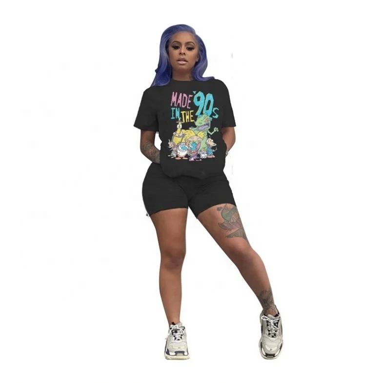 VOOGUE Ladies Summer Fashion Cartoon Printed Letter Pattern Short-sleeved Two-piece Casual Suit
VOOGUE Ladies Summer Fashion Cartoon Printed Letter Pattern Short-sleeved Two-piece Casual Suit