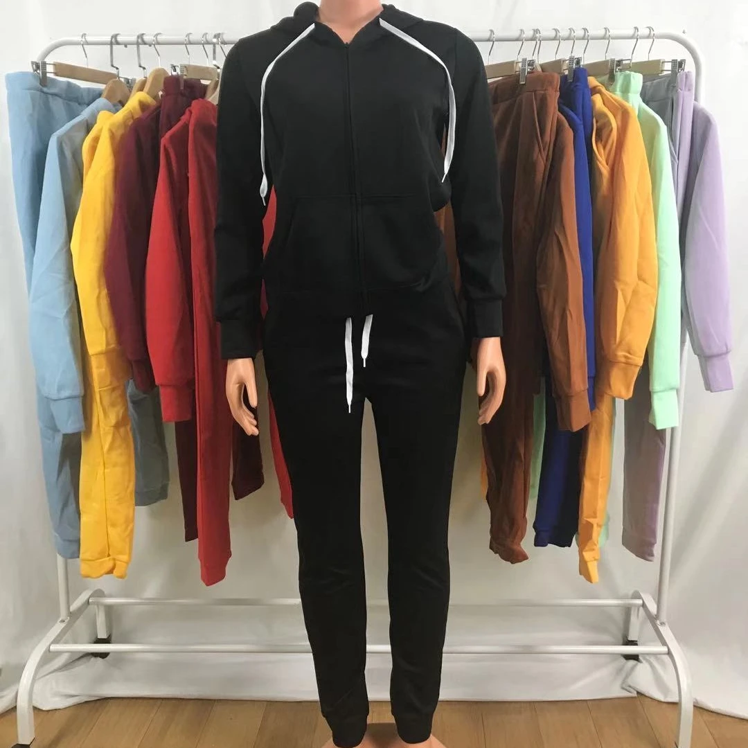 Fall Ladies Suit Fashion Solid Color Slim Long-Sleeved Zipper Hooded Sweatshirt Trousers joggers pants two piece pants set, Picture color
Fall Ladies Suit Fashion Solid Color Slim Long-Sleeved Zipper Hooded Sweatshirt Trousers joggers pants two piece pants set, Picture color