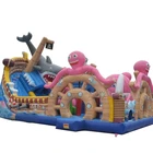 HI EN71 Hot Selling pirate ship Amusement Park Jumping Bounce Castle with Slide,Inflatable Fun City Playground