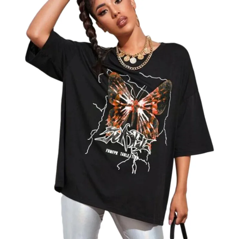 Women's Round Neck Butterfly Print T shirt Short Sleeve Casual Loose Butterflies Tee Tops, 6 colors
Women's Round Neck Butterfly Print T shirt Short Sleeve Casual Loose Butterflies Tee Tops, 6 colors