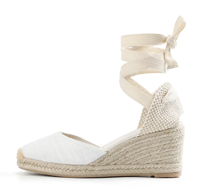 Wholesale summer fashion wedges canvas shoes women sandals