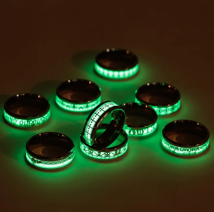 European and American Explosions Titanium Steel Luminous Ring Fluorescent New Skull Stainless Steel Rings for Men, Gold/silver
European and American Explosions Titanium Steel Luminous Ring Fluorescent New Skull Stainless Steel Rings for Men, Gold/silver