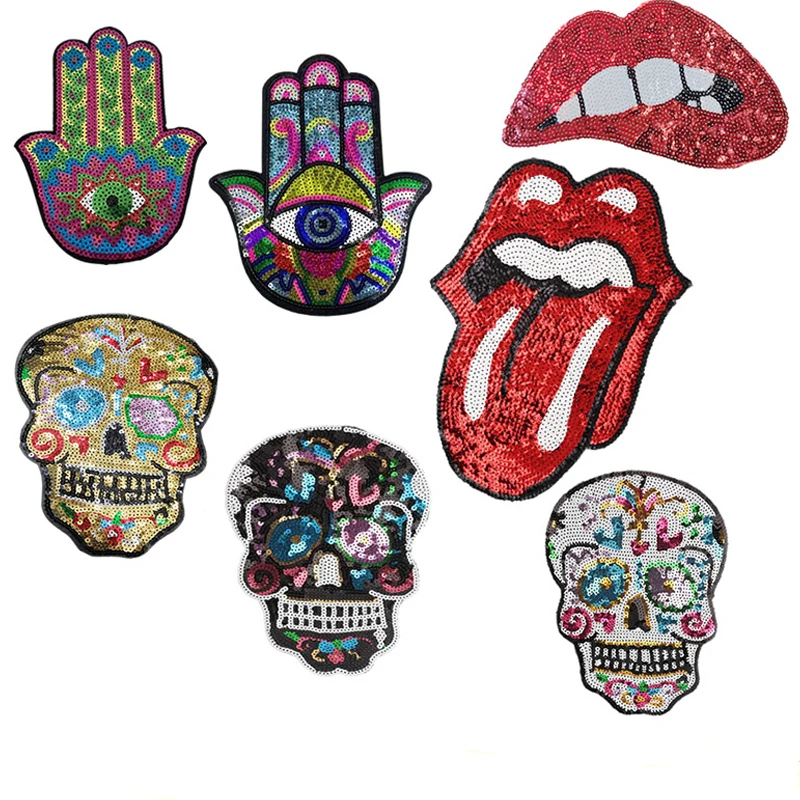 Hand Sequin embroidery accessories skull head clothing accessories backpack decoration mouth cloth patch
Hand Sequin embroidery accessories skull head clothing accessories backpack decoration mouth cloth patch