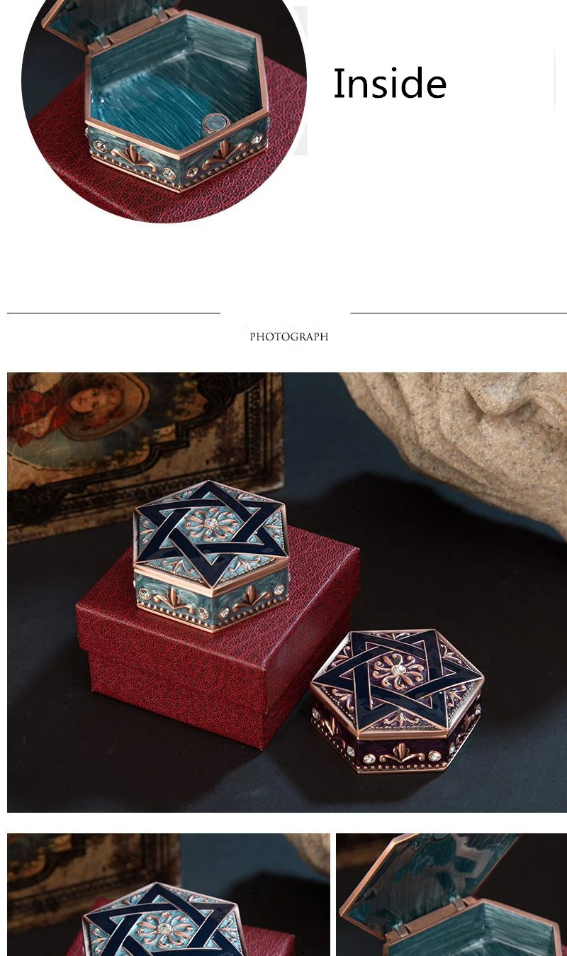 珠宝盒组织者犹太人包装盒大卫明星宝石盒包装