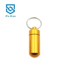 Metal Metal Pill Box Multicolor Aluminum Alloy Metal Portable Pill Box With Keychain