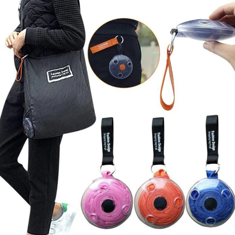 Epsilon New Product Reusable Shopping Bags to Roll Up with Round Shaped Plastic Case-Black+Orange, Red;orange;black;blue;pink
Epsilon New Product Reusable Shopping Bags to Roll Up with Round Shaped Plastic Case-Black+Orange, Red;orange;black;blue;pink