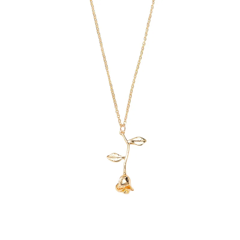 New Arrival Gold Silver Rose Gold Plated Rose Flower Pendant Necklace Valentine's Day Gift Rose Flower Necklace
New Arrival Gold Silver Rose Gold Plated Rose Flower Pendant Necklace Valentine's Day Gift Rose Flower Necklace