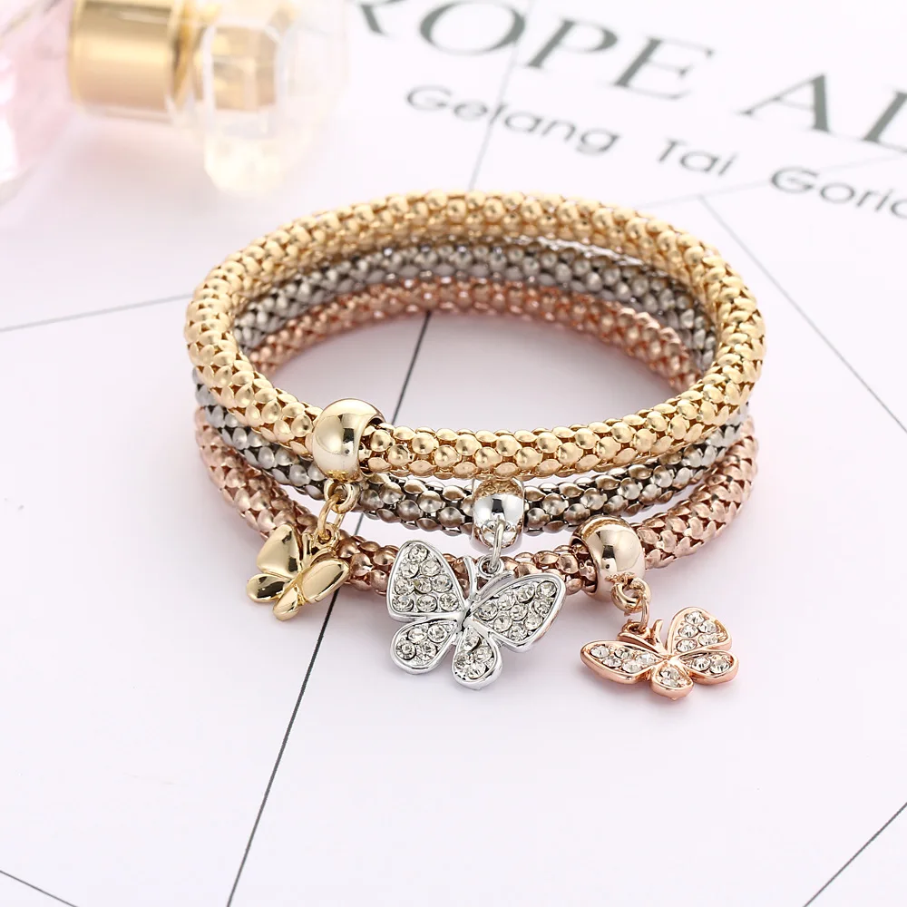 New Golden Silver Bronze Shiny Rhinestone Pendant Bracelet Set Elephant Lock Popcorn Elastic Chain Bracelet for woman
New Golden Silver Bronze Shiny Rhinestone Pendant Bracelet Set Elephant Lock Popcorn Elastic Chain Bracelet for woman