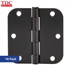 3 Hinges Pack of 18 3 1/2 Inch Matte Black Door Hinges with 5/8" Radius Corners