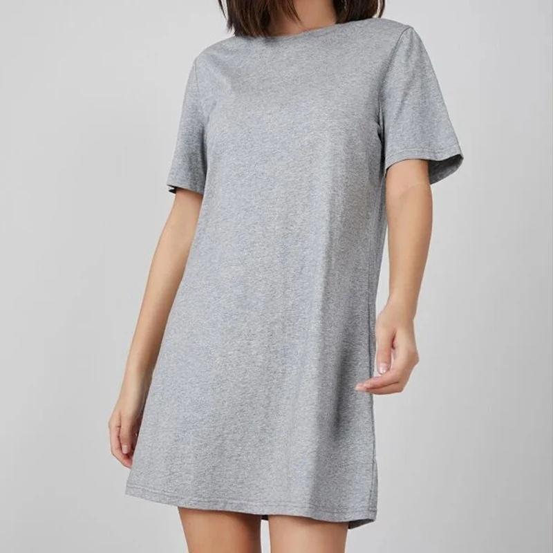 Wholesale 100% Cotton Round Neck T Shirt Dress Cute Basics Mini Tee Dress, Customized avaiable
Wholesale 100% Cotton Round Neck T Shirt Dress Cute Basics Mini Tee Dress, Customized avaiable