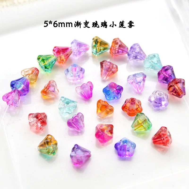 New style DIY gradient color 6mm lotus flower beads crystal beads for Jewelry Making
New style DIY gradient color 6mm lotus flower beads crystal beads for Jewelry Making