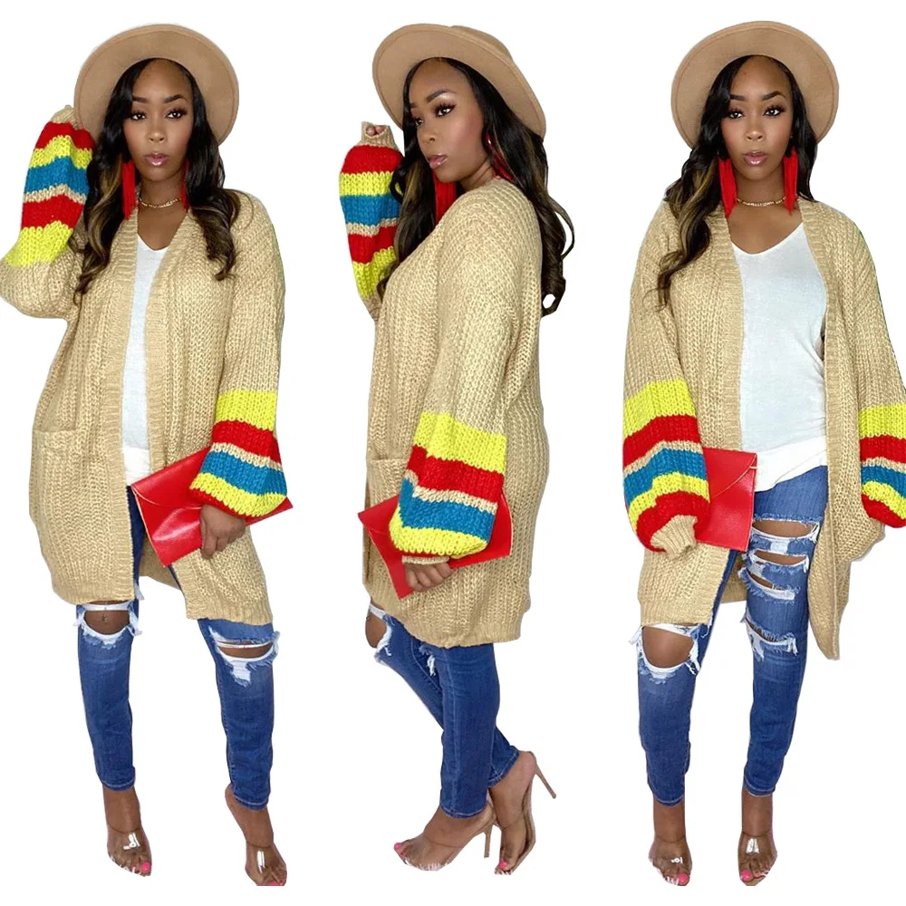 Autumn and winter new casual fashion color matching sweater coat winter fashion shiny coat, Khaki
Autumn and winter new casual fashion color matching sweater coat winter fashion shiny coat, Khaki