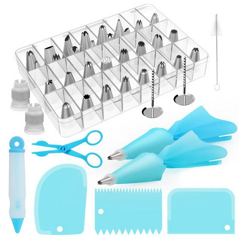 42 piece set decorating tip cake baking tool TPU piping bag cream scraper writing pen scissor set, As picture
42 piece set decorating tip cake baking tool TPU piping bag cream scraper writing pen scissor set, As picture